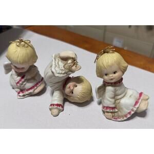 OCI Omnibus Angels lot of 3 porcelain ornaments vintage cherubs cute